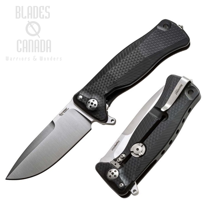 Lion Steel SR11A BS Flipper Framelock Knife, Sleipner Steel, Aluminum Black